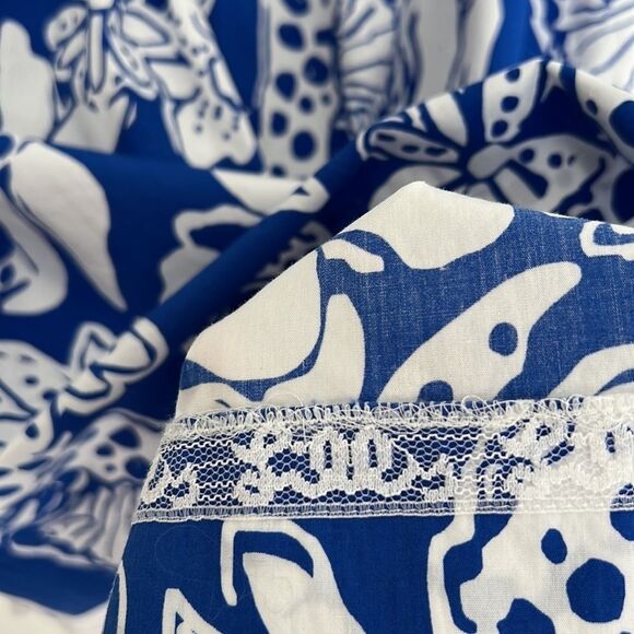 Lilly Pulitzer Strapless Blue and White Floral Mini Dress Size 6 - Picture 7 of 14